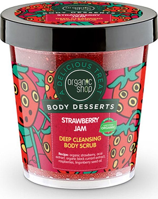 20200224113905 organic shop organic shop body desserts strawberry jam deep cleansing body scrub 450ml