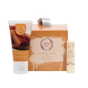 20231023170924 fresh line vanilla caramel set peripoiisis gia enydatosi me lip balm krema cherion 50ml