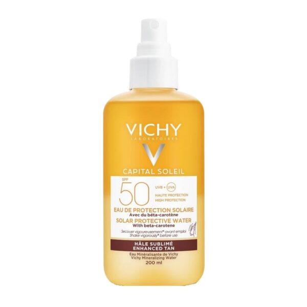 VICHY SUN CAPITAL SOLEIL SOLAR PROTECTIVE WATER ΛΑΜΠΕΡΟ ΜΑΥΡΙΣΜΑ SPF50 200ml - Image 11