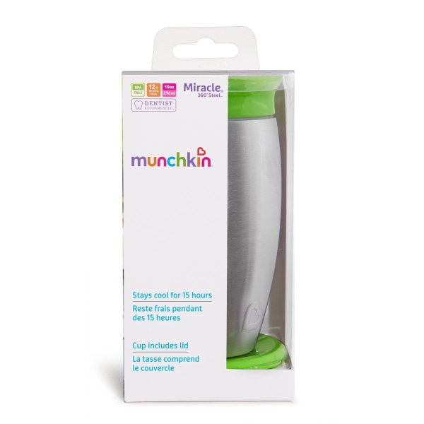 MUNCHKIN MIRACLE 360 STEEL CUP 296ml GREEN - Image 3