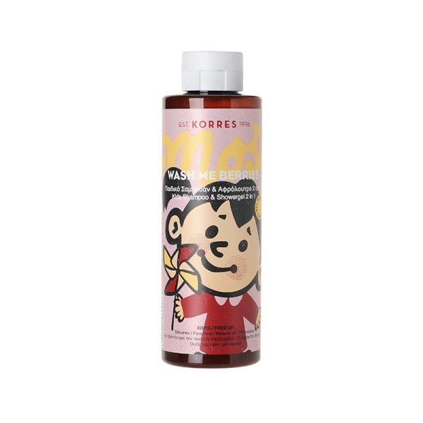 ΚΟΡΡΕΣ WASH Me Berries Παιδικό Σαμπουάν & Αφρόλουτρο 2 σε 1 Girls 250ml