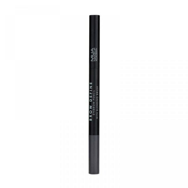 mua eyebrow pencil define with blending brush grey
