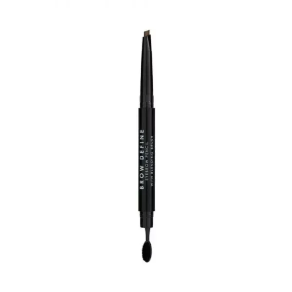 mua eyebrow pencil define with blending brush mid brown
