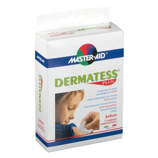 master aid dermatess plus (ΓΑΖΕΣ ΑΝΤΙΚΟΛΛΗΤΙΚΕΣ) 5x9cm 12ΤΕΜ.