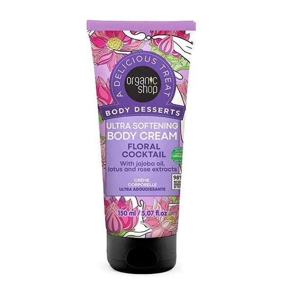 organic shop body dessert daily hydration body cream floral cocktail 150 ml