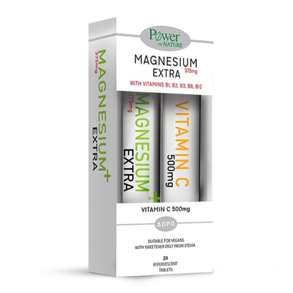 magnesium extra 375mg stevia 20s + ΔΩΡΟ vit c500mg 20s