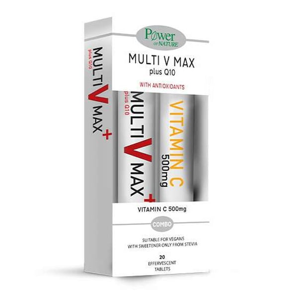 power health multi v max stevia 20s + ΔΩΡΟ vit c500mg 20s