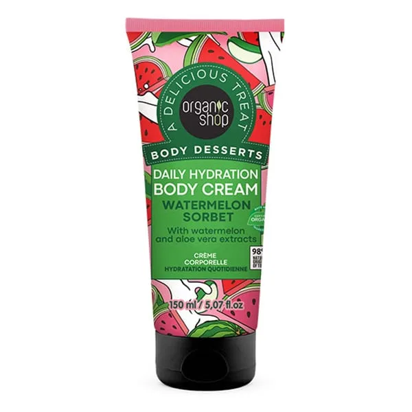 organic shop body dessert daily hydration body cream watermelon sorbet 150 ml