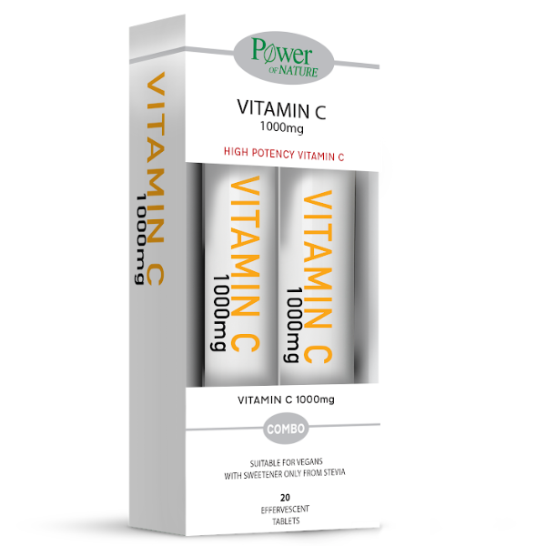 power health vitamin c 1000mg stevia 20s 1+1 ΔΩΡΟ