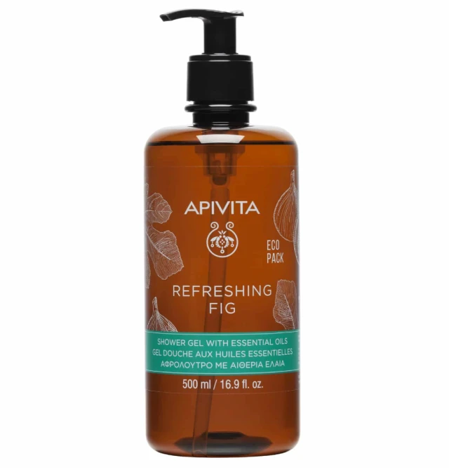 apivita refreshing fig shower gel eco pack 500ml