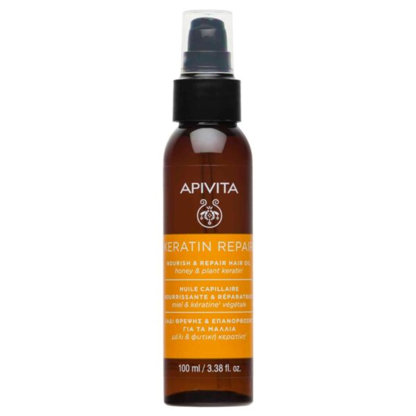 apivita keratin repair nourish & repair hair oil honey&plant keratin 100ml