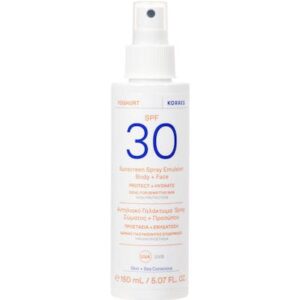 korres yoghurt sunscreen spray emulsion body & face spf30 Αντηλιακό Γαλάκτωμα Σπρέι για Σώμα & Πρόσωπο, 150ml