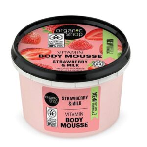 natura siberica organic shop body mousse strawberry yoghurt, 250ml