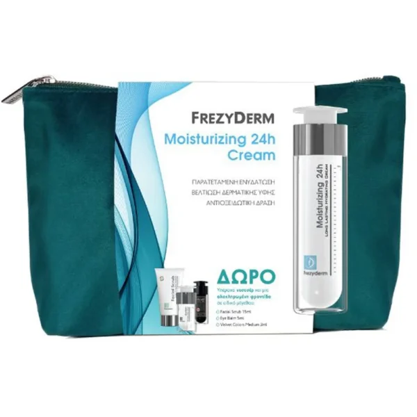 frezyderm moistur 24h 50ml +facial scrub 15ml &eye balm +ve