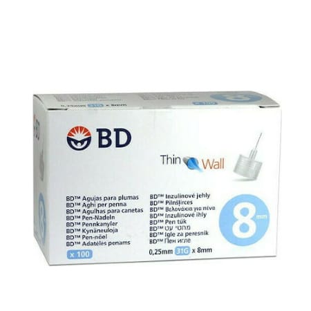 bd ΒΕΛΟΝΕΣ ΓΙΑ ΠΕΝΕΣ ΙΝΣ. 31g x 8mm thin wall 100ΤΜΧ