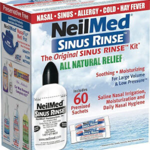 neilmed sinus rinse original kit all natural relief ΣΥΣΤΗΜΑ ΡΙΝΙΚΩΝ ΠΛΥΣΕΩΝ ΣΥΣΚΕΥΗ & 60 ΦΑΚΕΛΑΚΙΑ