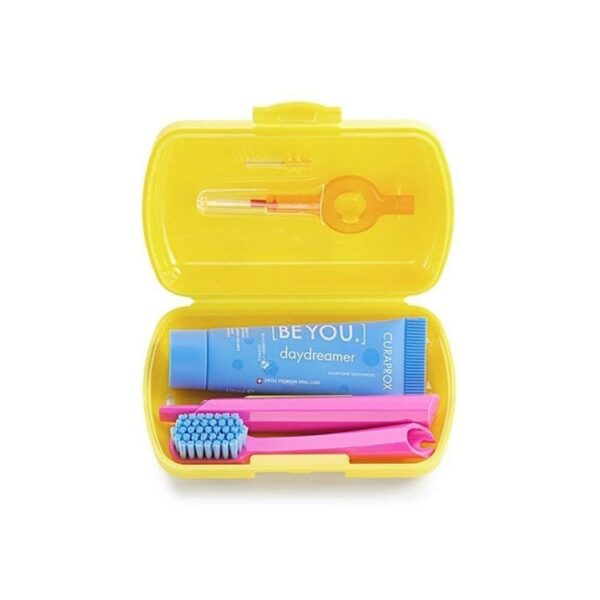 curaprox travel set ΚΙΤΡΙΝΟ ΟΔΟΝΤ. ΜΕΣΟΔ.ΒΟΥΡΤΣ. be you 10ml