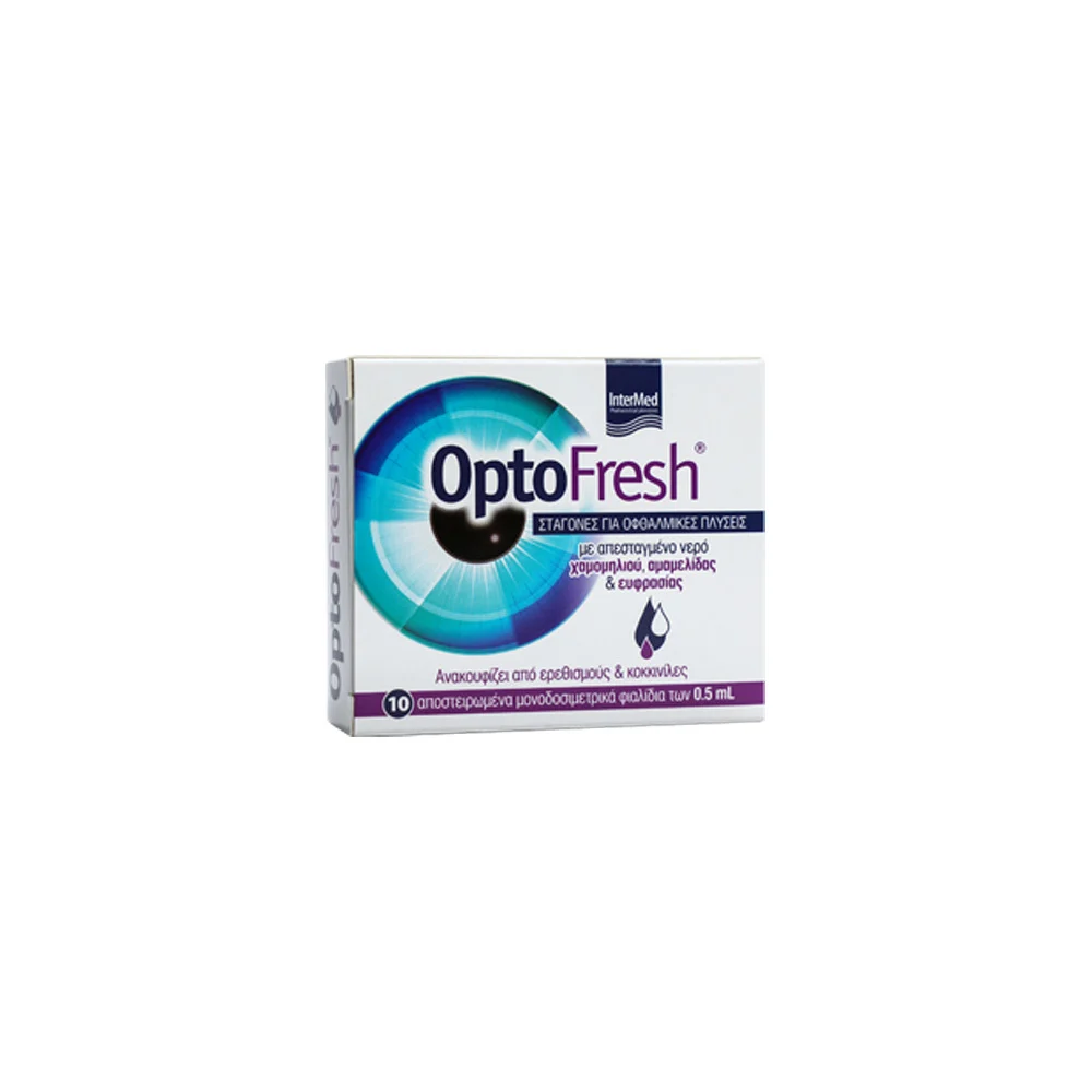 intermed optofresh eye drops wash 10x5ml new