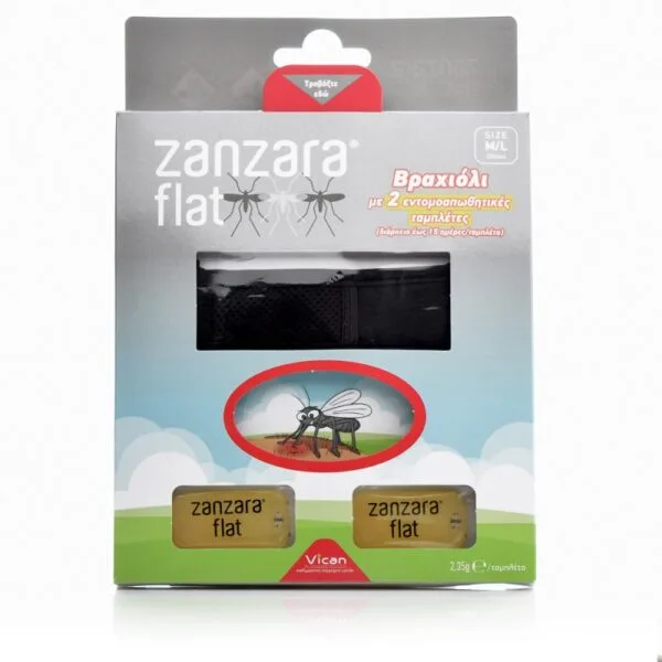 zanzara flat ΒΡΑΧΙΟΛΙ m/l ΜΕ 2 ΕΝΤΟΜΟΑΠΩΘΗΤΙΚΕΣ ΤΑΜΠΛΕΤΕΣ