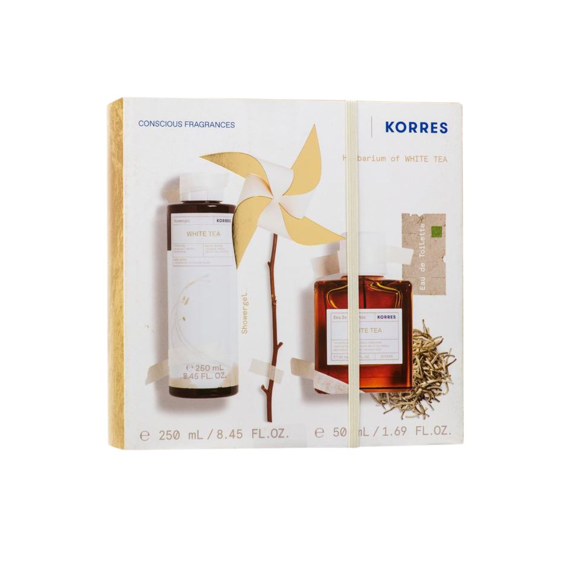 korres set white tea edt 50ml & sgel 250ml