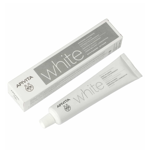 apivita Οδοντόκρεμα white mastic 75ml & propoli 75ml