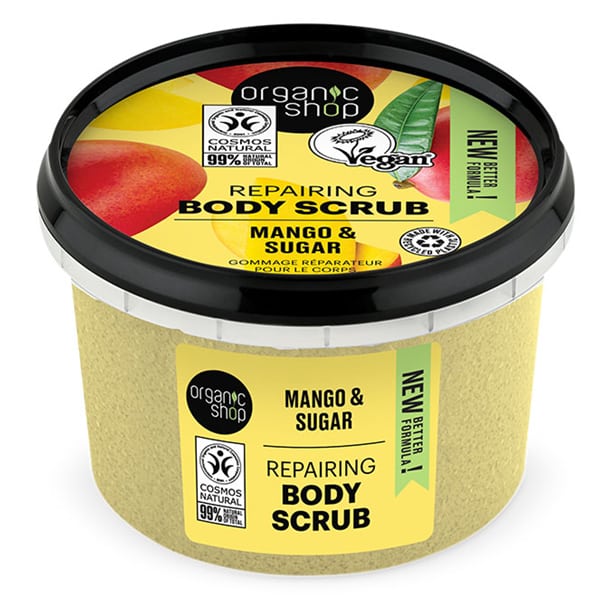 natura siberica organic shop smoothing body scrub mango, 250 ml