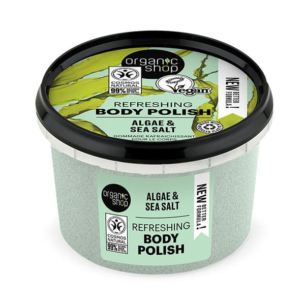 natura siberica organic shop refreshing body polish algae, 250 ml