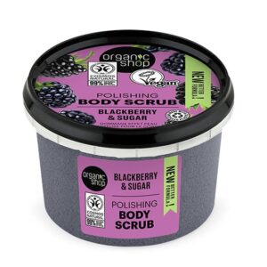 natura siberica organic shop polishing body scrub blackberry, 250 ml