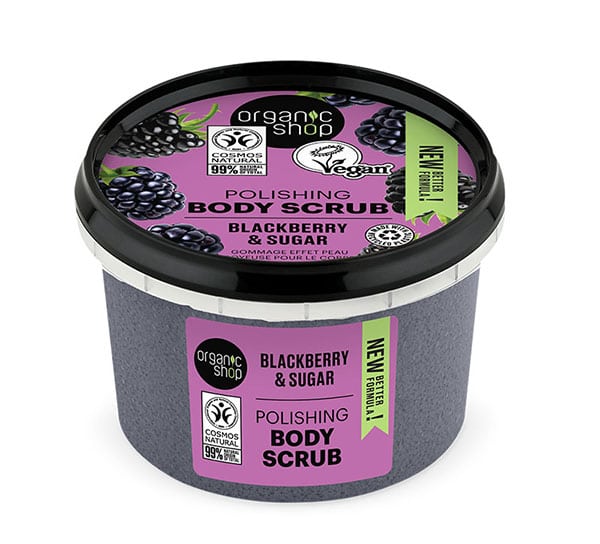natura siberica organic shop polishing body scrub blackberry, 250 ml