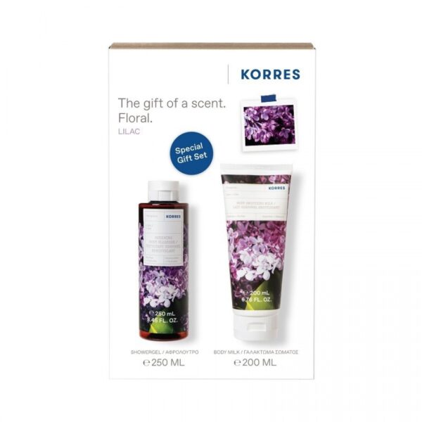 korres set lilac sgel 250ml & bmilk 200ml