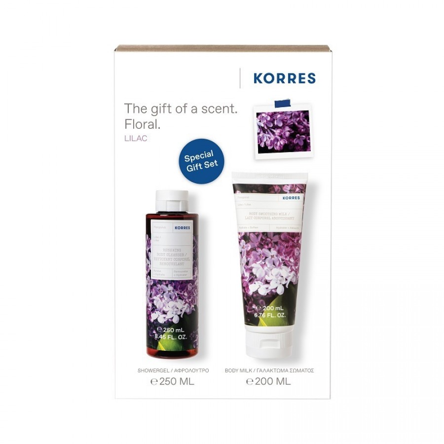 korres set lilac sgel 250ml & bmilk 200ml
