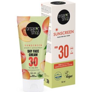 organic shop sunscreen face spf30 1+1 for oily skin