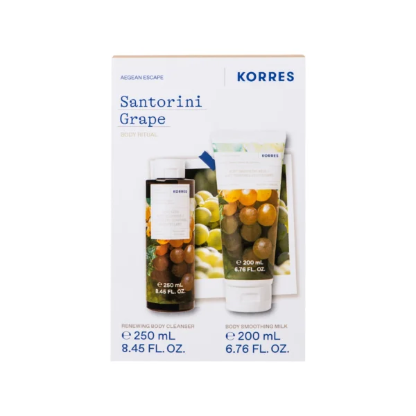 korres set santo grape sgel 250ml & bmilk 200ml
