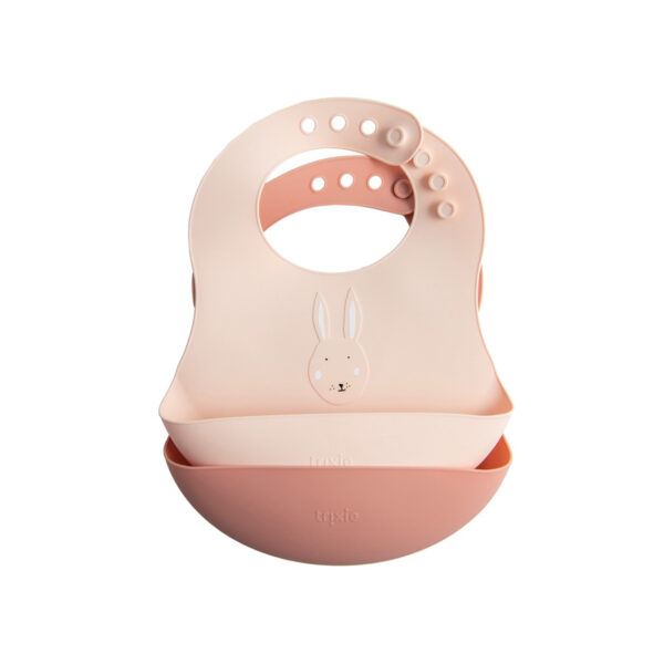 trixie silicone bib 2 pack mrs.rabbit