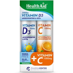 h/aid eff. vit. d3 2000iu 20tabs combo pack vit. c 1000mg orange 20tabs