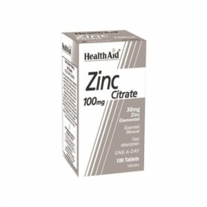 health aid zinc citrate 100mg 100vtabs