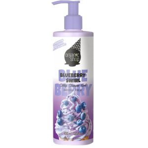 organic shop ice cream silky shower gel blueberry swirl, 400ml