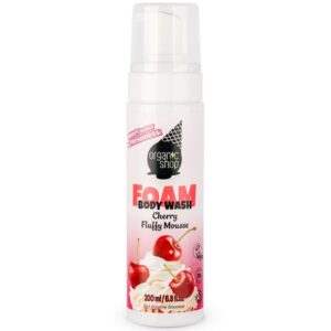 organic shop ice cream foam body wash cherry fluffy mousse, 200ml