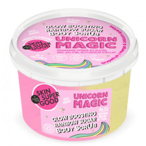 skin super good, unicorn magic glow boosting sugar body scrub mylittlemagic, 250ml